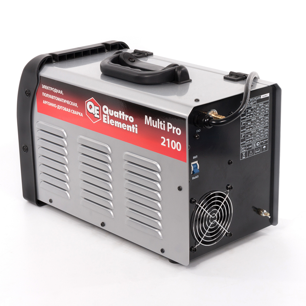 Аппарат полуавтомат. сварки, инвертор QUATTRO ELEMENTI Multi Pro 2100 (190A, 3 вида сварки MIG/TIG/M