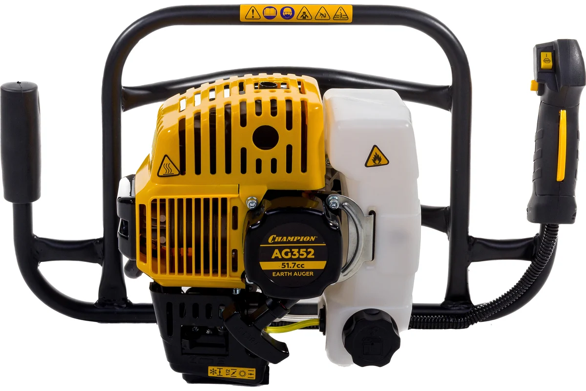Бензобур CHAMPION AG352  без шнека, 2х-тактн, 1.4 кВт/1.9 л/с, бак 0,98 л, 9,4кг