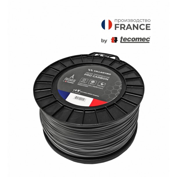 Леска триммерная VILLARTEC PRO (by Tecomec) Carbon круглая двухкомпонентная 2.5мм (метражом)