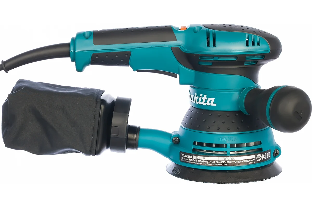 Makita Эксцентриковая шлиф.машина BO 5041, 300Вт,ф125мм,4000-12000об\м,ампл-2.8мм,1.4кг,кор,п\сборни