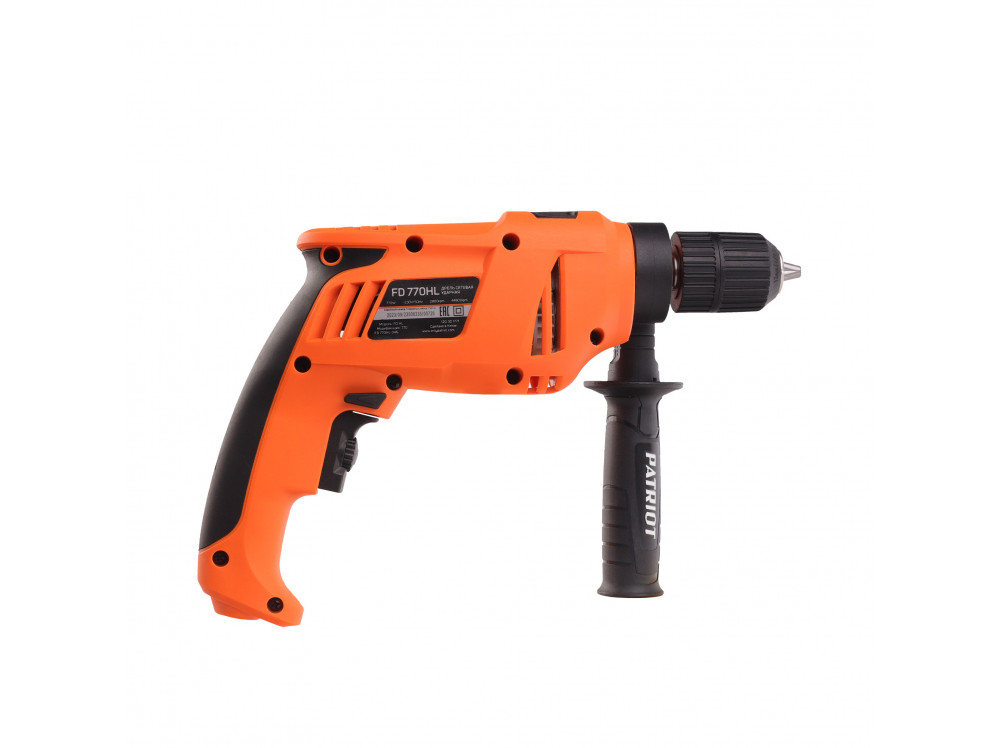 Дрель электрическая ударная PATRIOT FD 770HL, 770Вт, 2800об/мин, 44800уд/мин, макс. диаметр сверлени