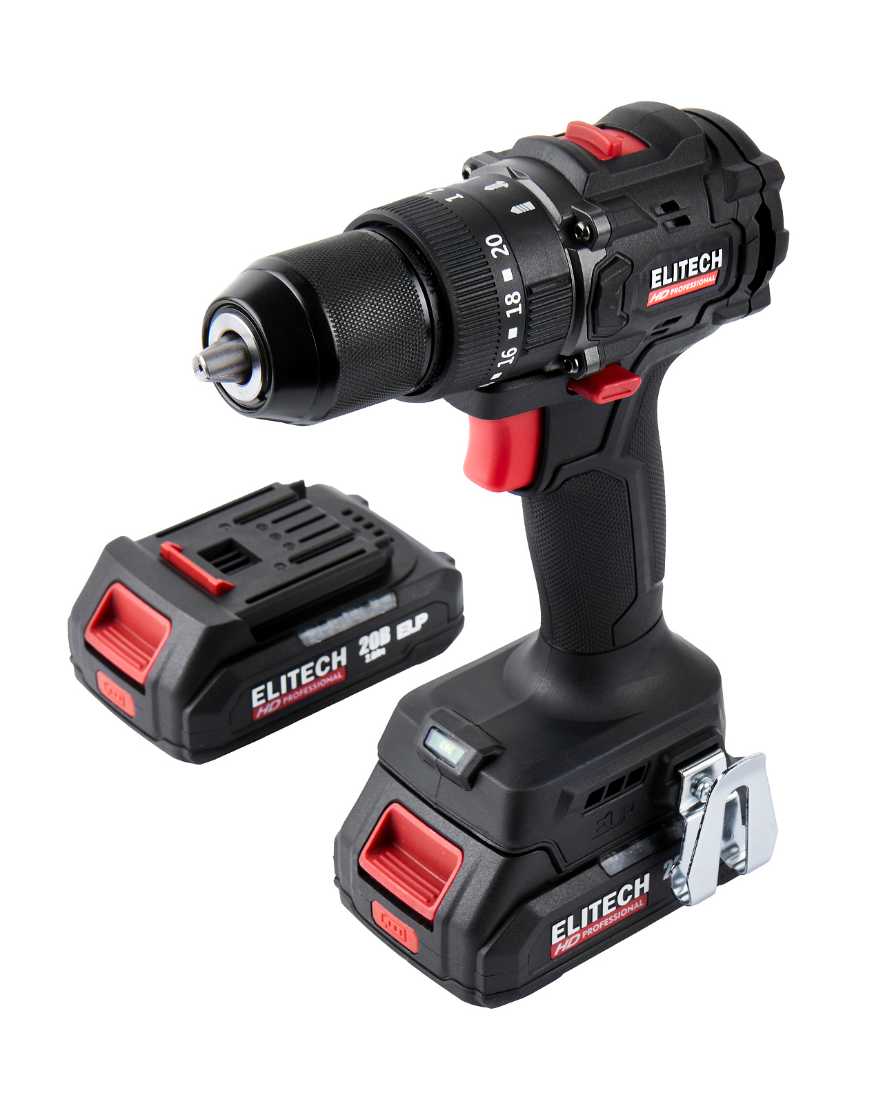 ELITECH CD 20ISL2 (E2201.041.01)Дрель ак(уд),б/щет,20В,2х2.0Ач,ELP,БЗП-13мм,0-500/2000об/мин,60Нм,