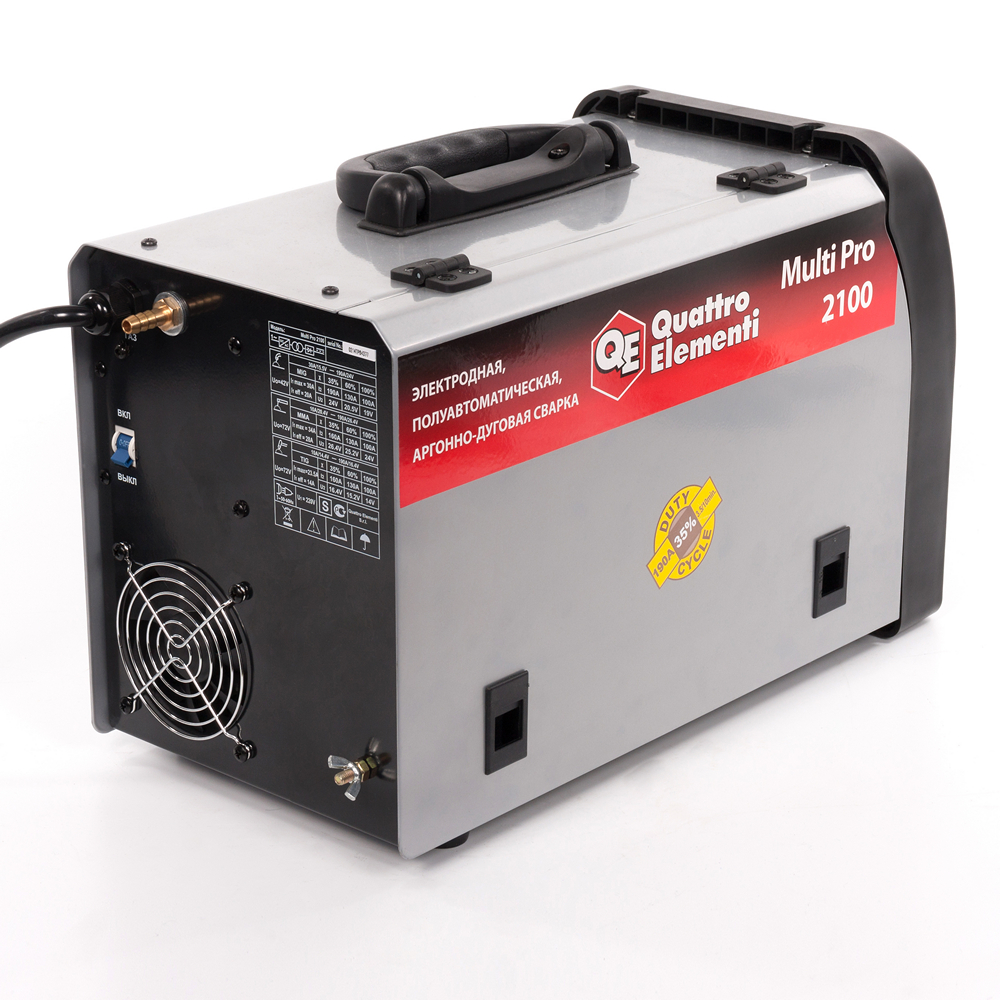 Аппарат полуавтомат. сварки, инвертор QUATTRO ELEMENTI Multi Pro 2100 (190A, 3 вида сварки MIG/TIG/M