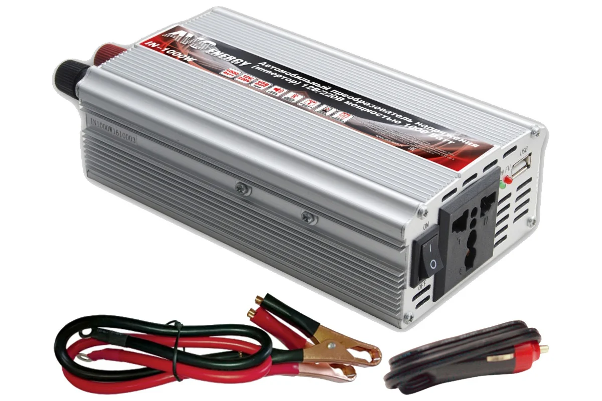 Инвертор автомобильный 12/220V AVS IN-1000W