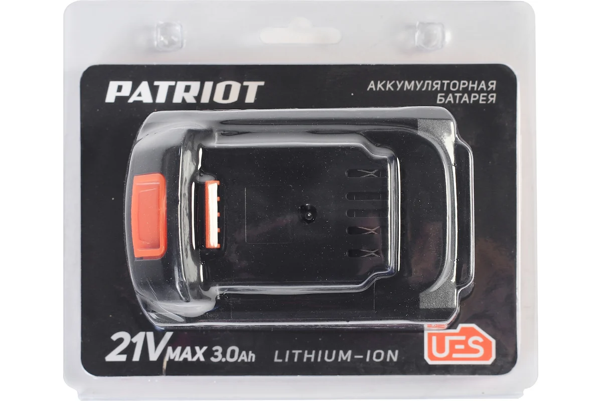 Батарея аккумуляторная PATRIOT PB BR 21V(Max) Li-ion 3,0Ah UES тонкая зарядка (5,5 мм)