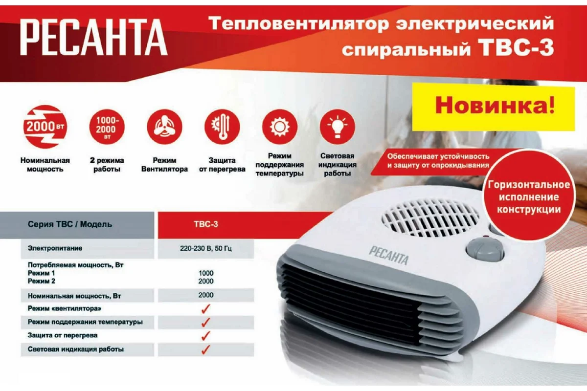 Тепловентилятор ТВС-3 Ресанта