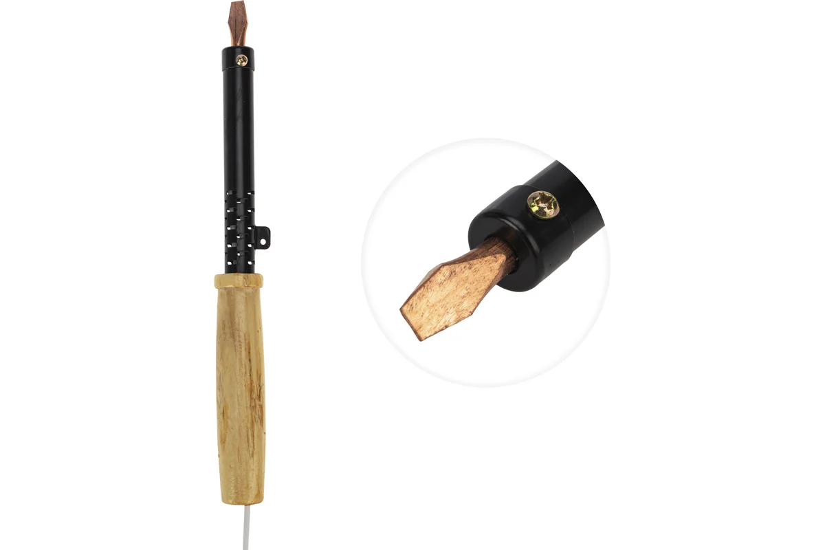 Паяльник ПД 80Вт/220V деревянная ручка ЭПСН (Китай), REXANT 12-0280
