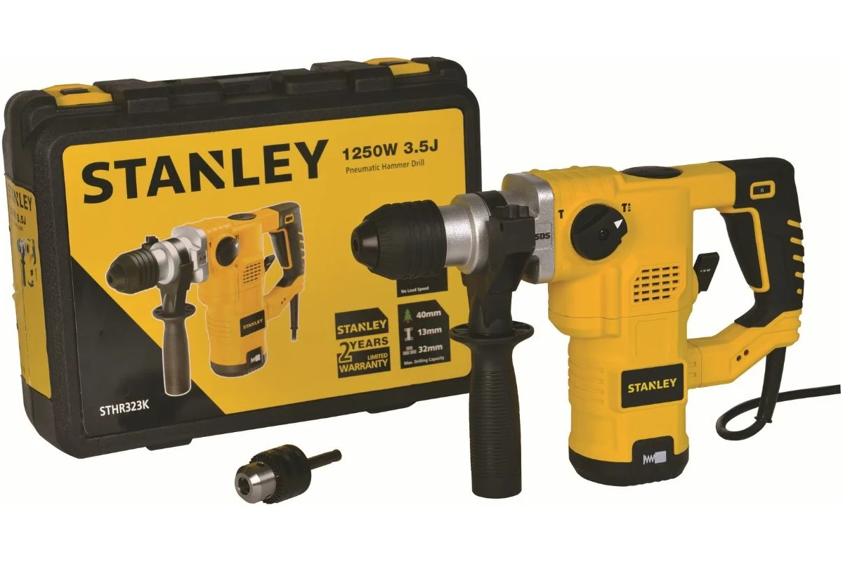 STANLEY STHR323K-RU Перфоратор SDS+ 3-х реж, 1250Вт, 3,2Дж,5,4кг, кейс