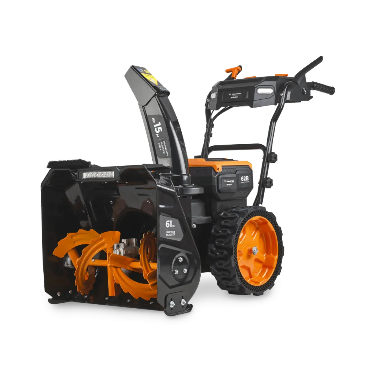Снегоуборщик аккумуляторный  VILLARTEC  WA6261 SET:AM608 (2шт)+AC604 мод.24/25 б/щ 62В 610мм 2ступ.