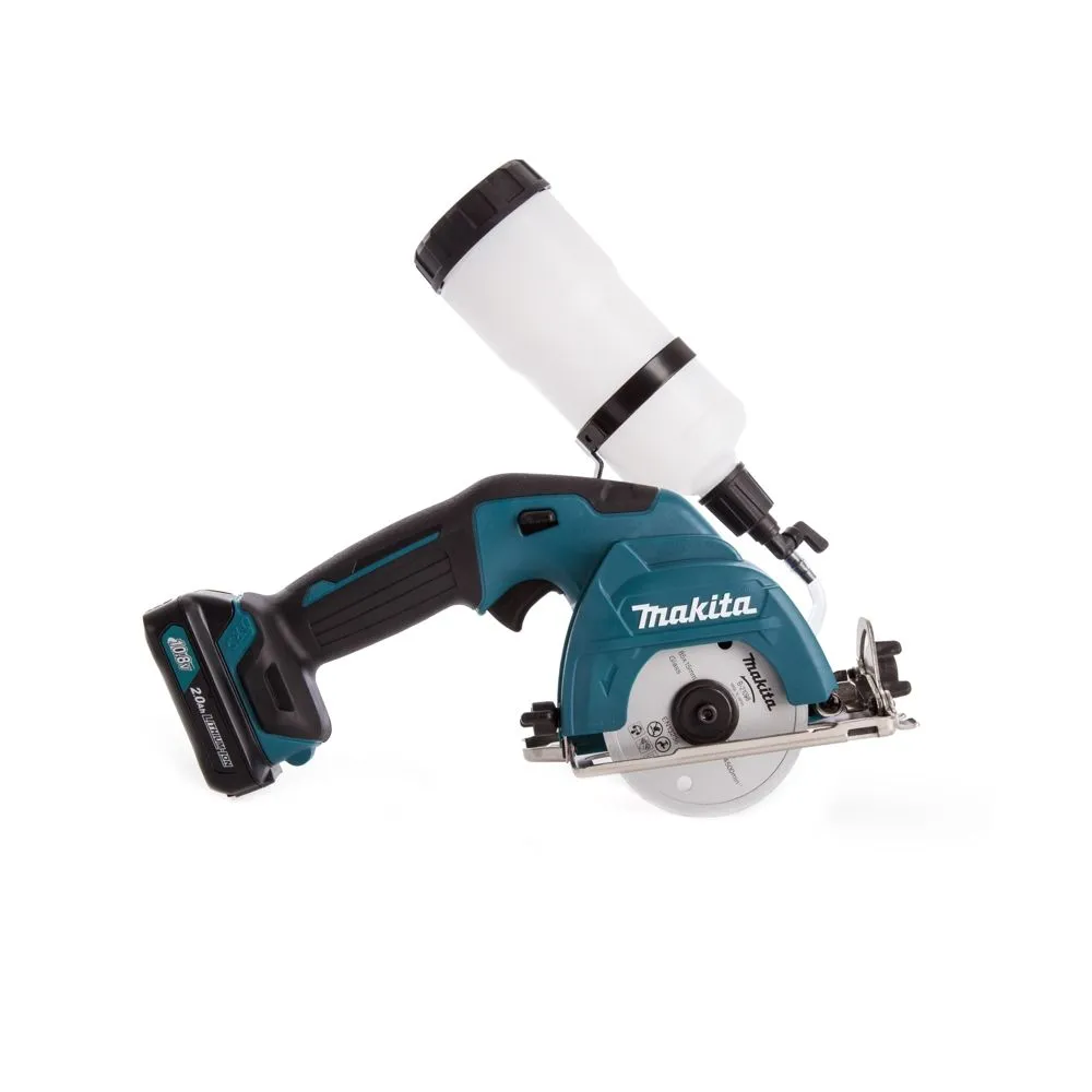 Makita Пила алмазная СС301DWAE (c вод. охл.) 12В, 2*2,0Ач, max пропил 25,5мм -90°, 16,5мм-45°