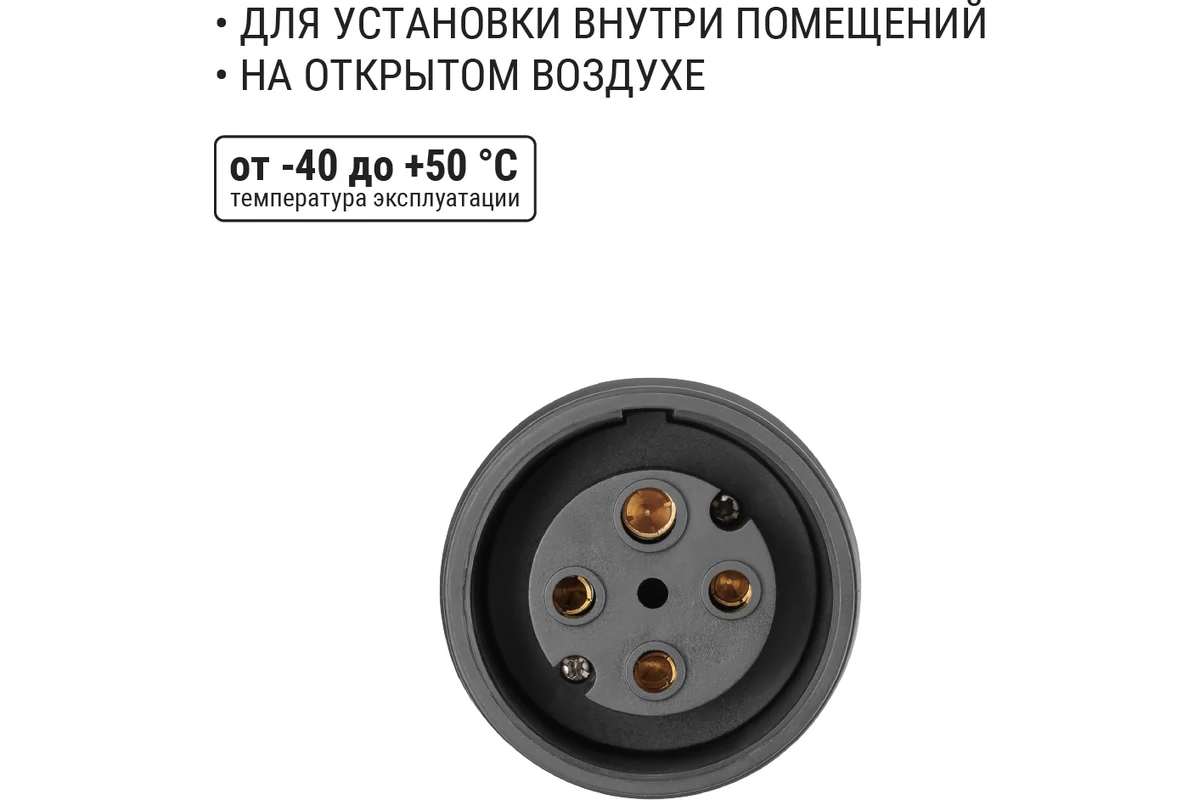 Разъем с заглушкой каучук 3Р+РЕ 32А 380В IP44 TDM*