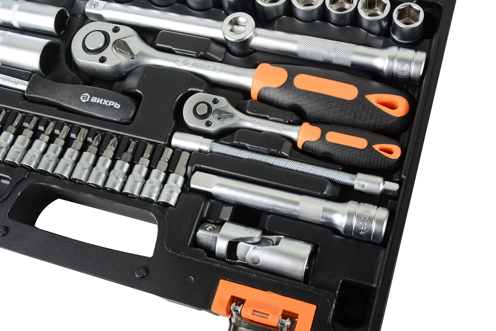 Набор инструментов, 1/2" , 1/4" , CrV, в кейсе 82 предм Вихрь