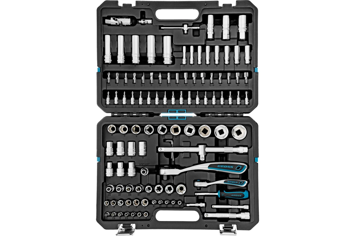 Набор инструментов 109 предметов, 120 зубьев, CrV 1/4, 1/2"// Gross
