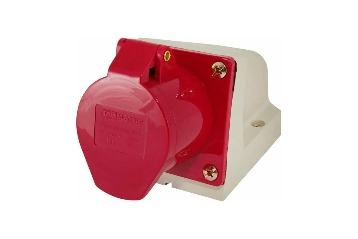 Розетка 124 стационарная 3Р+РЕ 32А 380В IP44 TDM*