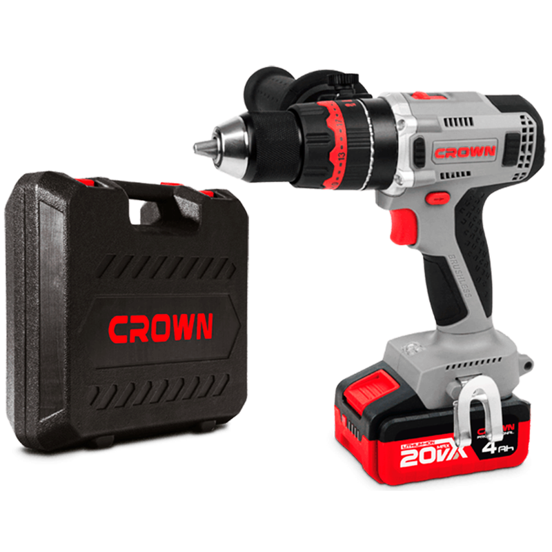 Аккум. ударн шуруп BL CROWN CT21093HMX-4 BMC, 20 В,2Х4,0АчLi-ion,  БЗП-13 мм, 75/50Нм, кейс