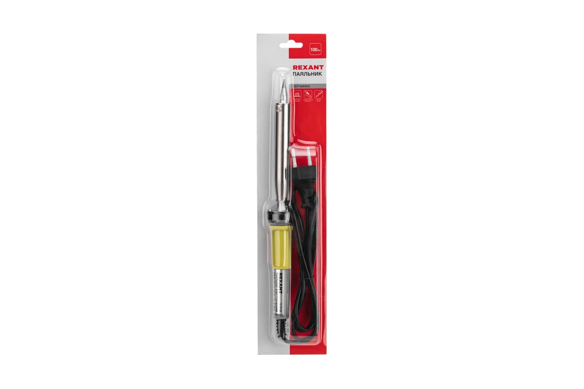 Паяльник Rexant 100Вт/220В, керам. нагреватель 12-0126