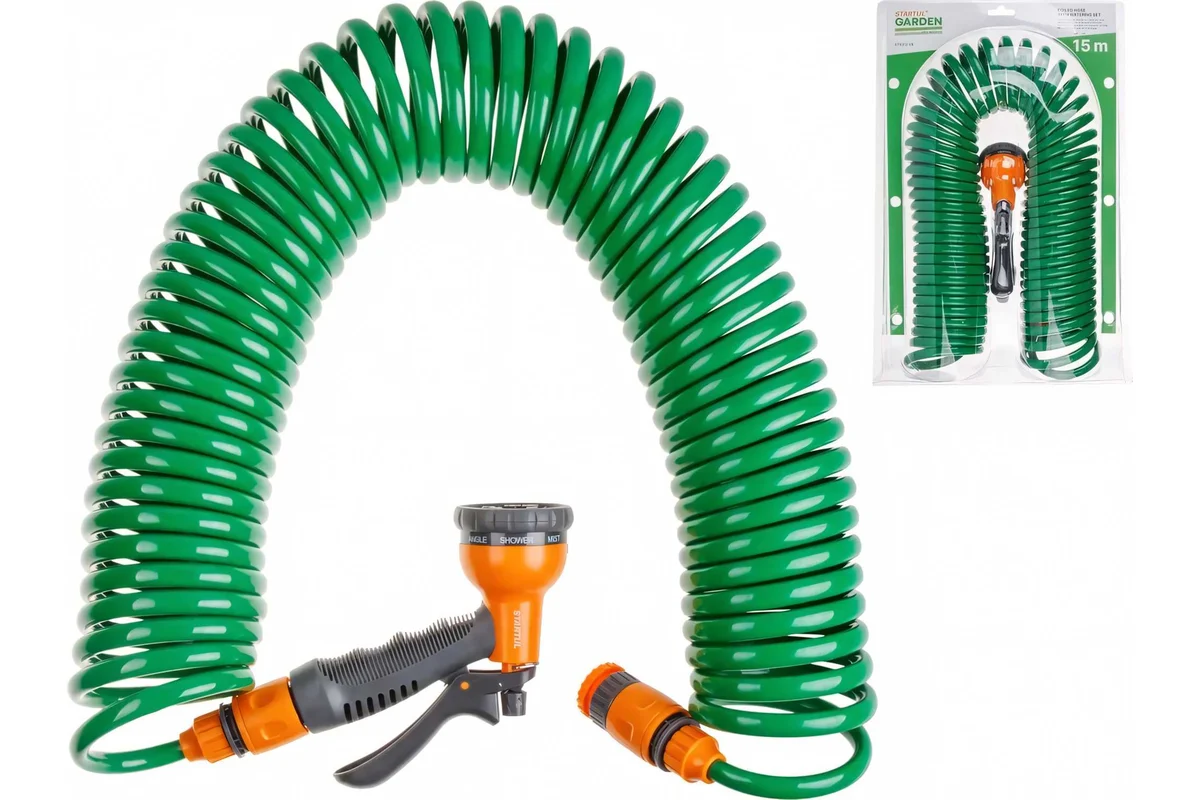 Шланг витой 15м + поливочный набор STARTUL GARDEN (ST6012-09)