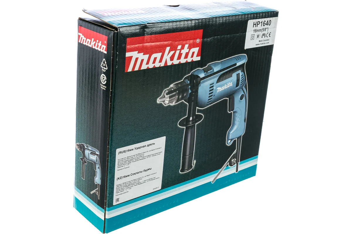 Makita Дрель ударная  HP 1640, 680Вт,клп до 13мм, 0-2800об/мин,