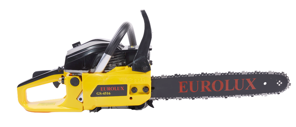 Бензопила GS-4516 Eurolux GS-4516, 1,8кВт, 2,44л.с. шина 16" 57х3/8х1,3
