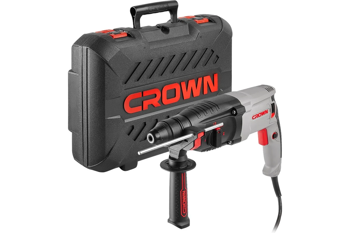 Перфоратор CROWN CT18182 BMC, 800Вт,SDS+,2,8 Дж удар, 0-1350об/мин, 55300уд/мин, кейс